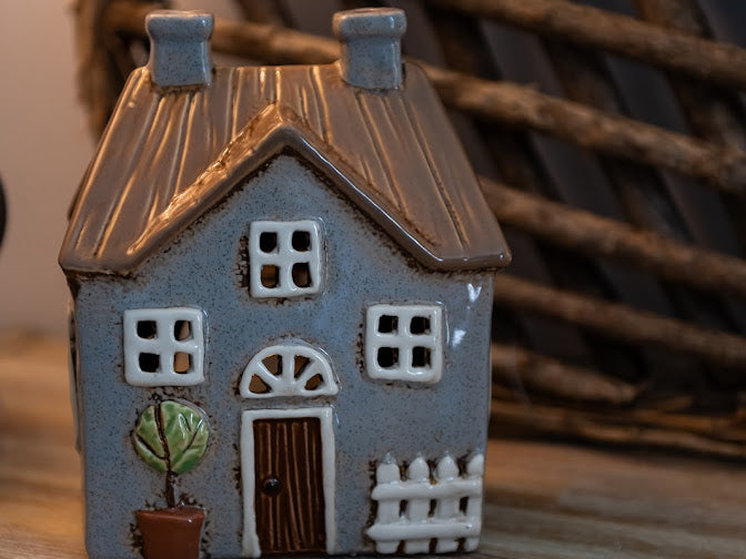 Grey Cottage Tealight Holder