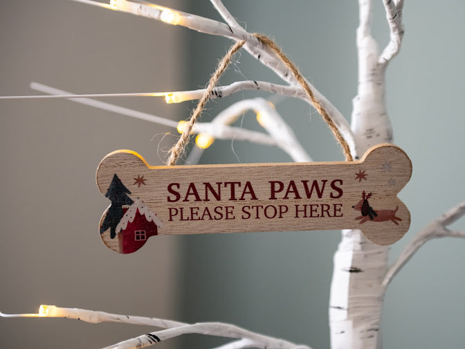 Santa Paws Hanging Sign