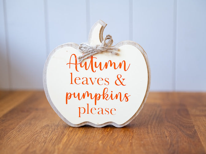 Autumn Leaves Pumpkin Sign