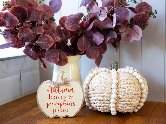 Autumn Leaves Pumpkin Sign