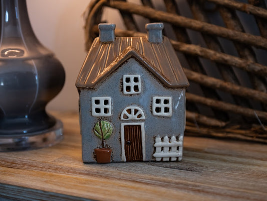 Grey Cottage Tealight Holder