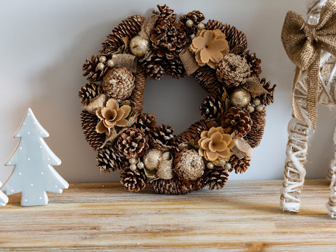 Glittering Bronze Christmas Wreath (35cm)