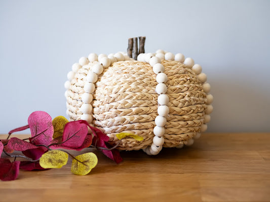 Cream Beaded Pumpkin